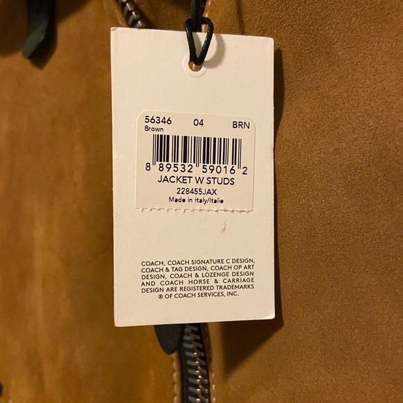 Coach lamb suede leather jacket with studs - Picture 10 of 11